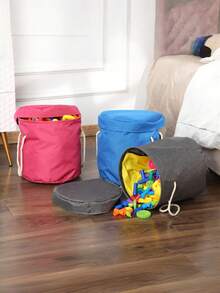Cesto dobrável deslizante para guardar brinquedos e tapete de atividades, área de brincadeiras criativa para quarto infantil, tapete removível, durável e fácil de limpar, solução ideal para quartos de meninos e meninas. - Multicolorido - Ver 6