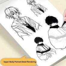 Dos secretos del dibujo de anime, fáciles de aprender desde cero con dibujos de líneas simples y tutoriales de dibujo a mano, que cubren el diseño de personajes, escenas de retratos y lo esencial para la creación de ilustraciones de cómics - Multicolor - Ver 8