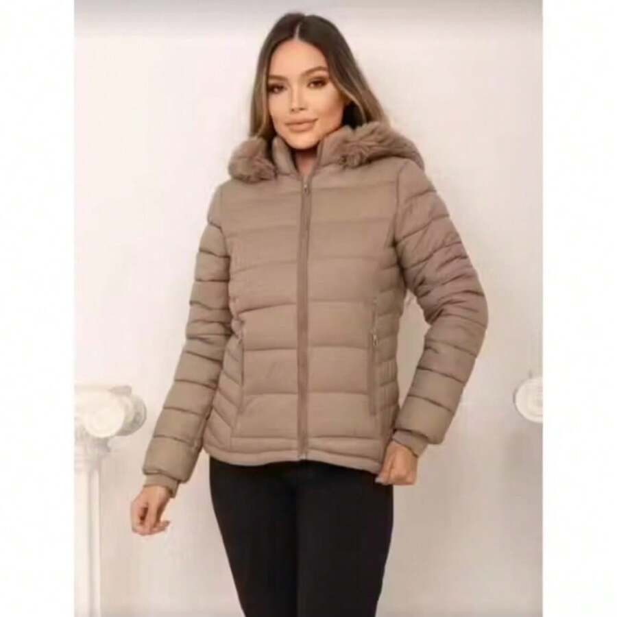 Jaqueta Puffer Bobojaco Impermeavel - Marrom Claro - Visão 1