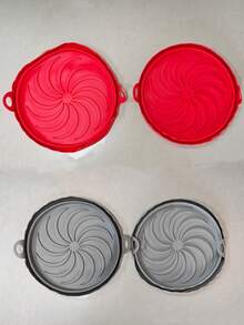 1 szt. Nowa składana silikonowa tacka do grilla do frytkownicy powietrznej, silikonowa mata nieprzywierająca, wielokrotnego użytku, idealny prezent na urodziny i święta, do pieczenia, smażenia i kuchenki mikrofalowej, łatwa do czyszczenia i odporna na ciepło, akcesoria do piekarnika, akcesoria kuchenne