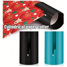 1pc Sliding Gift Wrapping Paper Cutter, Holiday Party Cutting Tool, Straight Sliding Wrapping Paper Cutter, Wrapping Paper Cutting Tool, Efficient Plastic Wrapping Cutter, Suitable For Holiday Packaging, Birthday Party, Daily Use - Durable And Easy To Use, High Precision Paper Cutting - Green - View 11