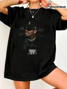 [ Tour Tee]  BREEZY BOWL XX 2025 Tour Women's Graphic T-Shirt| Official Concert Merch With Signature & Microphone Print, Lightweight Breathable Round Neck Casual Tee, Machine Washable All-Season Fan Apparel, Everyday Tee, Durable Construction, Soft Material, Printed Top, Unisex Style, Music Fans, Adults - Black - View 1