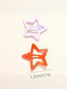 Girl's Hair Clip Kit - Star-Themed Children's Hair Clips, Cute Gift - Colorido (12 peças) - 查看 7