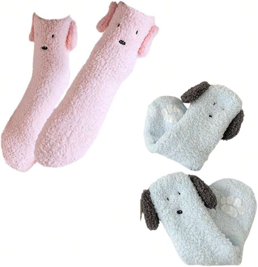 Women Crew Socks - Pink - View 1