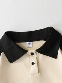 青少年男童服装，童装，街头风滑板图案T恤 - 日常宽松休闲运动短袖T恤，短袖Polo领男童T恤 - 完美的夏季礼物，适合春夏季学校和郊游穿着 - 杏色 - 查看 5