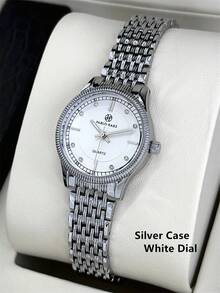 Pablo Raez 1pc Gold Jewelry Women's Watch, Original Charming Luxury Stainless Steel Bracelet Watch, Metal Steel Heavy Bracelet Chain, Gold Elegant, Brand New Vintage Girl Party Design Quartz Watch, Fashion White Premium Popular Watch, Diamond Display, 50M Waterproof, Steel Heavy Bracelet Jewelry Clasp, Casual Teen Cute Watch, Great Teacher Gift, Suitable For Friends Or Family, Daily Life/Work/Party Decoration, Graduation Gift, Wedding Gift - one-size - View 14