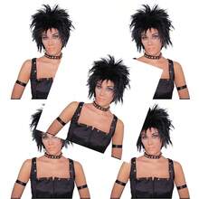 Men's Rocker Unisex Short Rocker Wig - Black - View 1