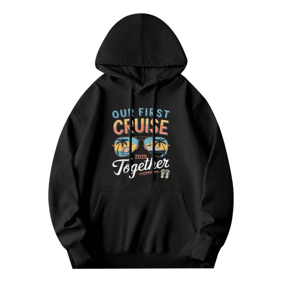 Our First Cruise 2025 Together Young Matching Couples Cruise Hoodie, Suitable For Mens & Womens Outdoor Hoodie, 100%Cotton, S-XXXL,Soft And Breathable Fabric, Loose Style, Perfect For Concerts And Hiking Trips - 款式30 - 查看 1