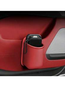 1pc Car Door Storage Rack, PU Leather Material, Multi-Functional Storage Organizer With Phone Holder, Trash Can, Tissue Box, Waterproof Lining - Anti-Slip & Anti-Spill, Fits Car Armrest Slot, Suitable For Family Travel, Daily Commute And Most Car Models - Multicolor - View 13