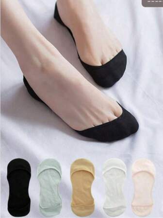 Socks Women's Super Invisible No Show Summer Thin Silicone Non-Slip Shallow Mouth Solid For High Heels Boat Socks