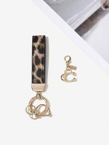 Leopard Print Buckle + Gold Letter C