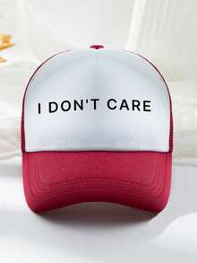 1pc Unisex Outdoor Casual Fashion Breathable Adjustable Size Sun-Shading Trending Slogan Printed Sponge Mesh Baseball Cap, Trucker Hat, Dad Hat, Suitable For Daily Matching, Versatile - A - View 8