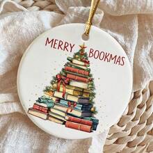 Book Lover Gifts 2025 - Book Ornaments For Christmas Tree Decorations Book Decor Book Lover Christmas Ornaments Book Club Gifts For Women Ceramic Christmas Hanging Ornaments - Libros - Ver 8