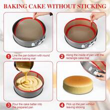1pc/2pcs Reusable Non-Stick Silicone Baking Mat - Heat Resistant, Suitable For Cookies, Macarons, Bread, Pastries, Prevents Cake Edges From Sticking - Multicolor - View 10