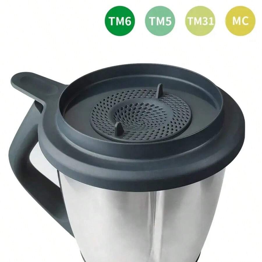 适用于 Thermomix、TM6、TM5、TM31 和 Monsieur Cuisine 食品加工机的防溅盖，适合制作果酱、酱汁和冰沙 - 耐用防溢盖带过滤网，防止飞溅