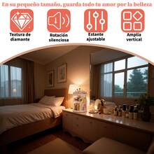 1 pieza organizador de maquillaje transparente de plástico, 6 estantes ajustables, rotación suave, para encimera del baño - transparente - Ver 3