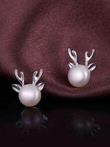 1 Pasang Anting Tusuk Sederhana untuk Wanita, Cocok untuk Pernikahan, Pertunangan, Ulang Tahun, Pesta, Perhiasan, dan Hadiah Hari Natal - 1# - View 13