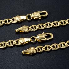 Collar de cadena cubana chapado en oro de 14k, accesorio de moda unisex para uso diario y de fiesta con estilo retro hip hop - Dorado - Ver 9