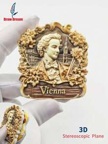 1pc Vienna Theme 3D Stereo Fridge Magnet, Creative Home Decor Gift Suitable For Home, Kitchen, Room, Office, Cabinet, Crafts, Holiday Souvenir, Exquisite Small Gift - Multicolor - View 6
