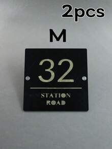 Customized Outdoor House Number Plate Personalized Acrylic Black House Number Sign Home Address Plaque Customizable Street Address Plate Wall Plaque, Housewarming Gift - Multicolor - View 11
