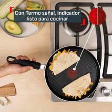 T-fal 14 cm Hard Titanium Plus con antiadherente y termo señ, C3823883(Crepera) - Multicolor - Ver 5