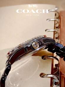 Coach Greyson Black Ceramic Rainbow Bezel Watch For Women - Black - View 9