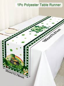 1 pezzo Runner da tavolo per San Patrizio, 180x35cm, in tessuto a quadri buffalo con gnomi, quadrifogli verdi e cappelli, in poliestere, decorazioni fortunate per San Patrizio, decorazioni primaverili per tavolo da cucina e sala da pranzo, accessori per feste e cene sia in interno che in esterno - Multicolore - Visualizzare 14
