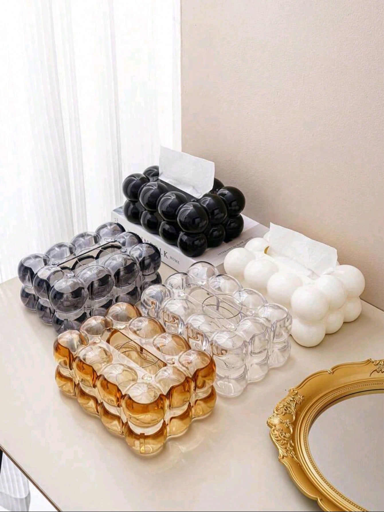 1 علبة مناديل بلاستيكية، علبة مناديل ذات موحد اللو...