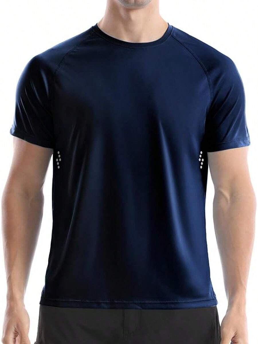 Men's UPF 50+ Swim Shirts, Short Sleeve Rash Guard, Quick Dry-Shirt Fishing And Surfing - 寶藍色 - 查看 1