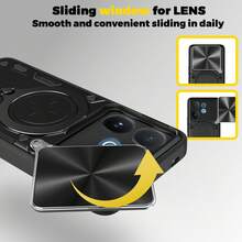 适用于 VIVO 5G/兼容 S30 5G/兼容 T4 PRO 5G 的手机壳，带滑动摄像头和支架 - 藍色 - 查看 4