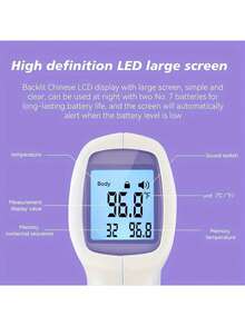 MAMIJOY Non-Contact Thermometer For Measuring Body Temperature With Large LED Display (Batteries Not Included) Ideal Gift For Thanksgiving - White - View 7