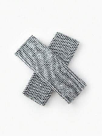 1双纯色针织弹力保暖手套+冬季装备+小熊手套+圣诞节