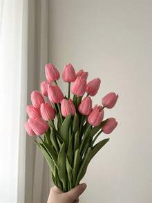 3件套人造郁金香花饰，家居装饰配件，客厅卧室摆件 - 西瓜粉 - 查看 3