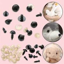 50 piezas/100 piezas Ojos de de plástico negro transparente de 10-12 mm (0.394-0.472 pulgadas) para juguetes, kit de manualidades Amigurumi, accesorios de decoración de muñecas - Negro - Ver 2