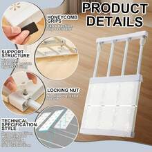 1件装可调节可扩展储物架,多层置物架,带支架隔板,可用作衣柜架/鞋架/浴室架/厨房架,多种尺寸可选 - 彩色 - 查看 5