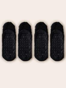 2/4 pares de calcetines de piso multicolor para hombres, calcetines cortos de otoño/invierno con forro térmico, calcetines gruesos y esponjosos para adultos, calcetines cálidos para el hogar y barco, antideslizantes para dormir, sencillos y versátiles, calcetines acogedores - Multicolor - Ver 8