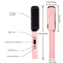5-Heat Setting Fast Heating Hair Straightening Brush, Suitable For Home And Salon Use
