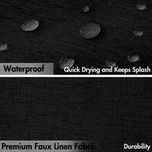 1件加厚防水浴帘，黑色仿麻浴帘，带金属挂钩 - 加厚速干面料，保护浴室隐私，兼具装饰功能 - 黑色 - 查看 2