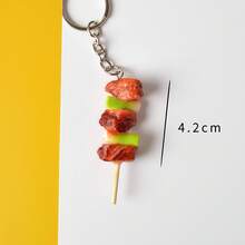 قلادة واقعية بشكل قطعة دجاج مقلي قطعة واحدة، قطع دجاج مقلي، ساق دجاج وجناح شواء سيخ واقعي