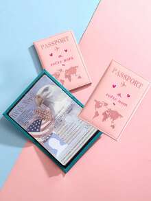 Individuell gestaltbarer rosa Passinhaber mit Namen und Cartoon-Flugzeug-Design, dekoriert mit rosa Herzform. Dieser Passinhaber kann Reisedokumente aufbewahren und auch als Kartenetui verwendet werden, modisch und langanhaltend, geeignet als Geschenk und für den täglichen Gebrauch, eine ideale Wahl für Reisen, Geschäftsreisen, Geschenke für Familie und Freunde, Paare, Geburtstage, Feiertage, Weihnachten und Valentinstag. - Verschiedenfarbig - Übersicht 6