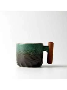 陶瓷木柄意式咖啡杯、檀香柄茶杯配茶滤和盖、陶瓷茶杯日式木柄瓷器小咖啡杯渐变釉茶杯陶瓷功夫小茶杯、下午茶礼盒套装、意式浓缩咖啡杯日式简约迷你咖啡杯