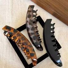 3pcs/1pc Leopard Print Elegant Banana Hair Clips, Fashion Versatile, Suitable For Daily Commute, Dates, Photo Shoots, Outfit Matching, Claw Clips, Hair Slide, Hair Barrettes - Multicolor - View 4