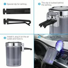 Car Ashtrays Multi-Function Portable Ashtray Colorful LED Light With Air Vent - White - View 4