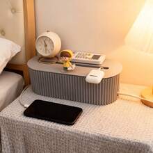 A Stylish And Space Saving High-Capacity Cable Organizer With A Lid, Used For Hiding Power Sockets, Desktop Sockets, Cable Management Boxes, Daily Use, White Desktop Storage Organization Cable Boxes, Dormitory Row Insertion Storage, Children's Anti Electric Shock Safety, Mobile Phones, Tablets, Electric Wires, Paper Boxes, Desktop Storage Racks, Hidden Wire Storage Boxes, Wiring Management Tools