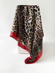 1-Piece Luxury Brand Leopard Print Square Scarf For Women, Lightweight Square Satin Headscarf, Fashion Accessories And Gift Edition 90cm - Nhiều màu - Xem 4