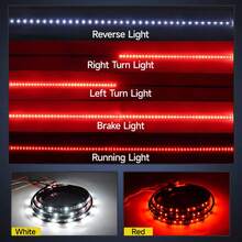 Truck Tailgate Light Bar LED Single Row Light Strip With Red Running Brake Light Turn Signal White Reverse Lights - Một cỡ - Xem 6