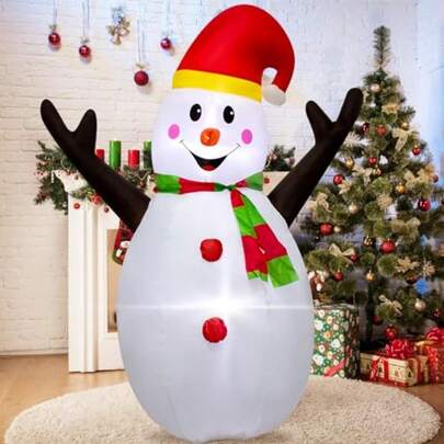 1.2M Christmas Inflatable Snowman Outdoor DecorationInflatable Christmas Snowman Xmas Blow Up Snowmen Outdoor Yard Decoration Christmas Decoration Decoración Hinchable De Navidad.