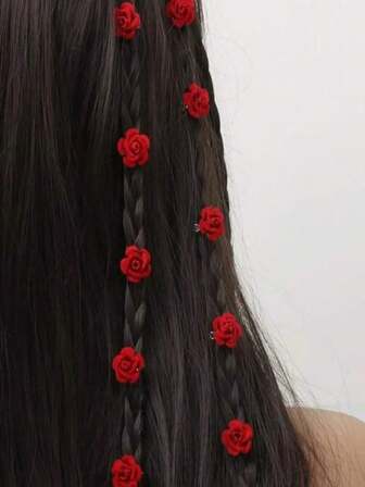 10pcs Rose Hair Clips, Women Hair Accessories, Claw Clips, Hair Slide, Hair Barrettes