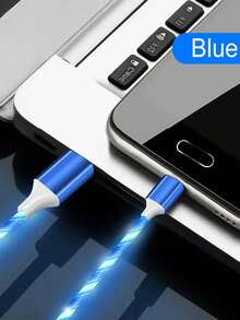Gesen 1米/3.28英尺 LED流光快充线，充电数据线，兼容USB-C接口 - 彩色 - 查看 4