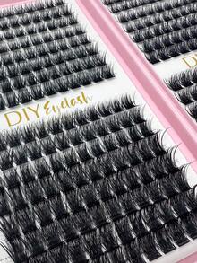 CMAYOME 384pcs Individual False Eyelashes, Eyelash Book, Cluster Eyelash Extensions, DIY Cluster Eyelash Extensions For Home Use - Black - View 5